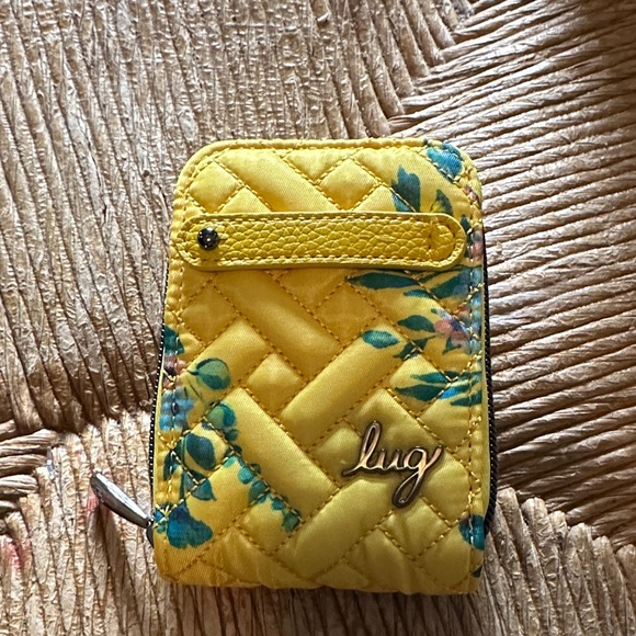 Lug flurry Vibrant Yellow Quilted Wallet with Floral Accents - Picture 2 of 9